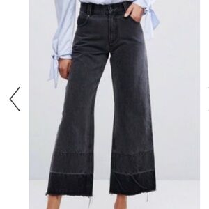 Evidnt jeans wide leg Malibu‎ grey black size 26 NWT Anthropologie